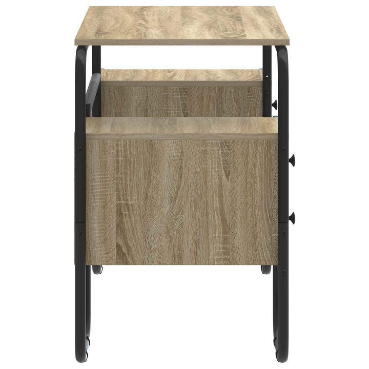 Skrivebord med opbevaring Sonoma-eg 145 x 50 x 75 cm