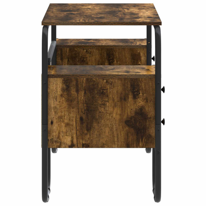 Skrivebord med opbevaring Røget eg 145 x 50 x 75 cm
