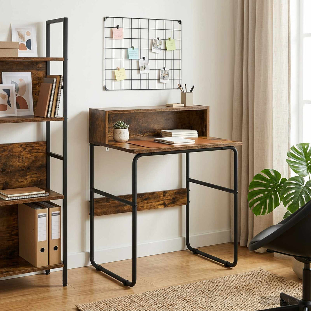 Skrivebord med opbevaring Røget eg 60 x 50 x 91 cm