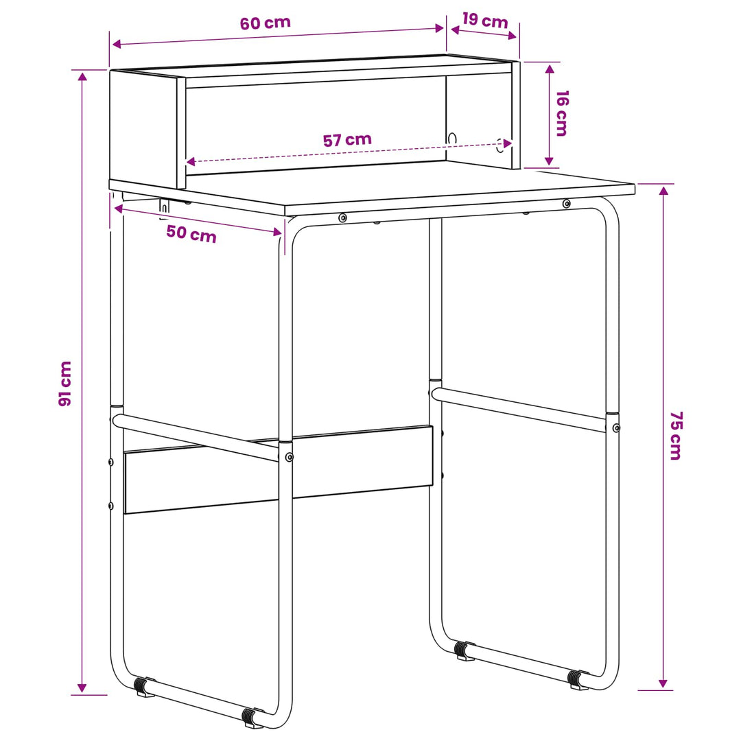 Skrivebord med opbevaring Egetræ 60 x 50 x 91 cm