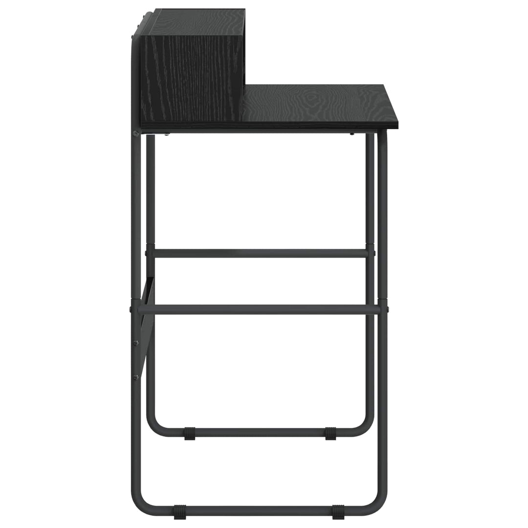 Skrivebord med opbevaring Sort eg 80 x 50 x 91 cm