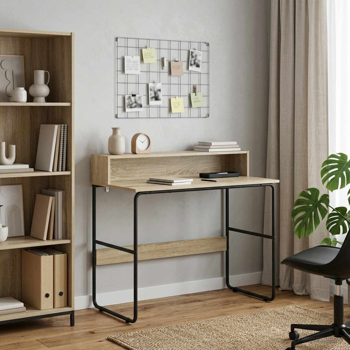 Skrivebord med opbevaring Sonoma-eg 100 x 50 x 91 cm