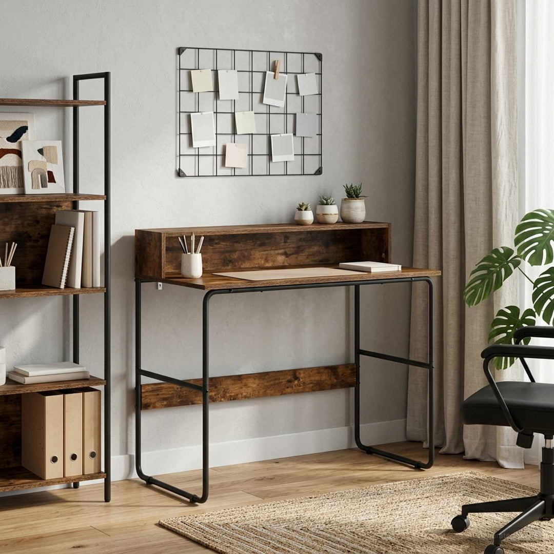Skrivebord med opbevaring Røget eg 100 x 50 x 91 cm
