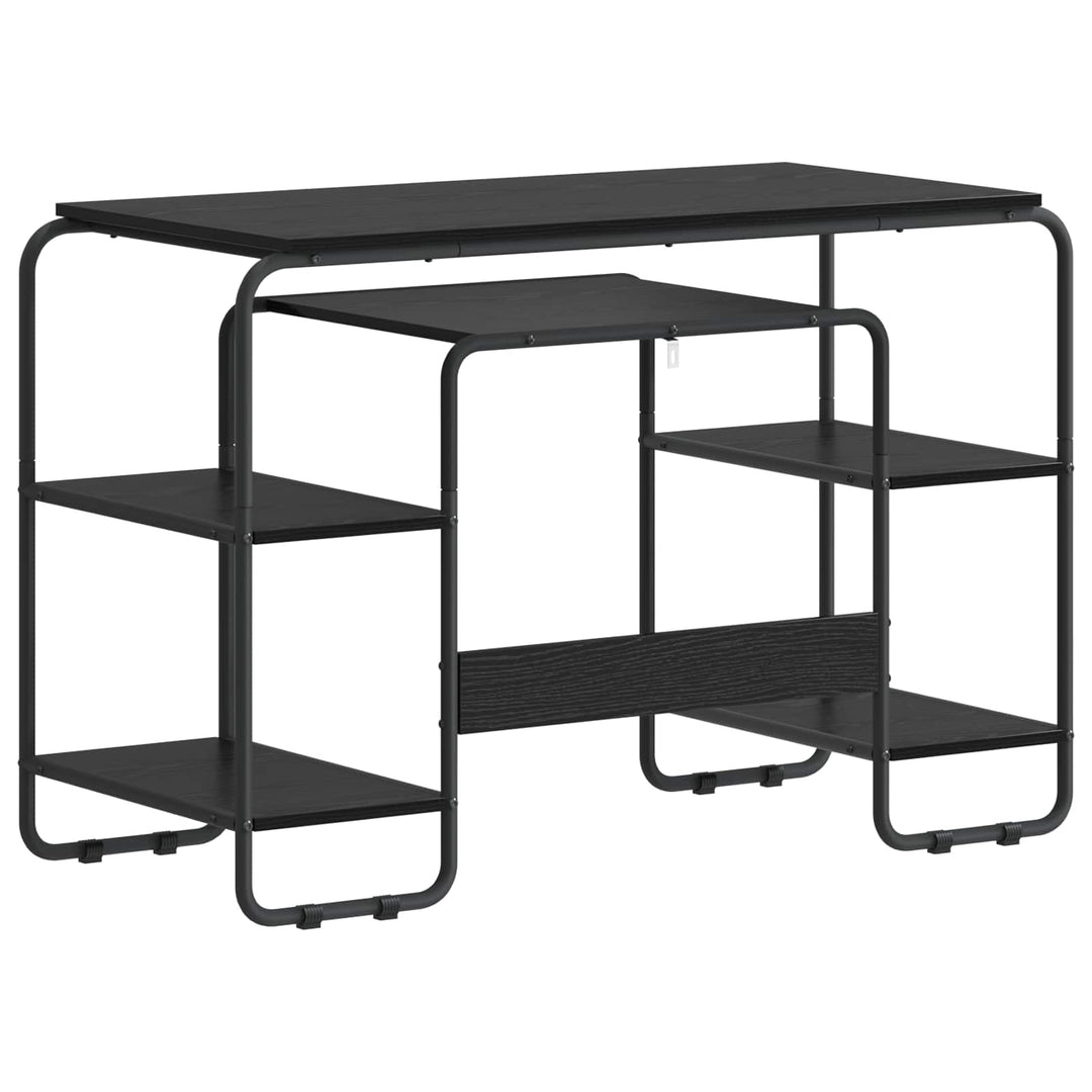 Skrivebord med opbevaring Sort eg 113,5 x 52 x 75,5 cm