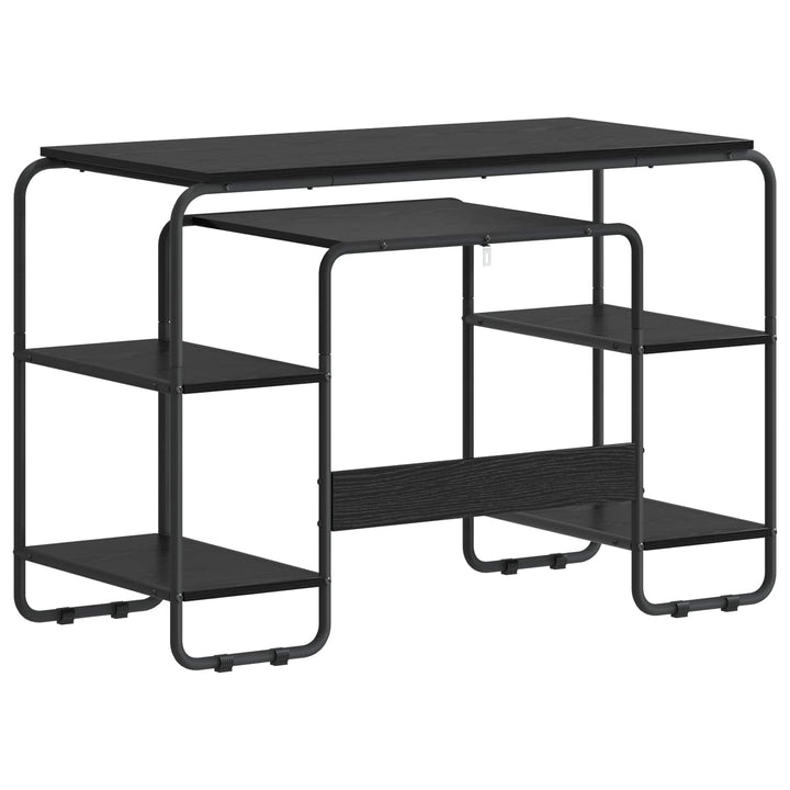 Skrivebord med opbevaring Sort eg 113,5 x 52 x 75,5 cm