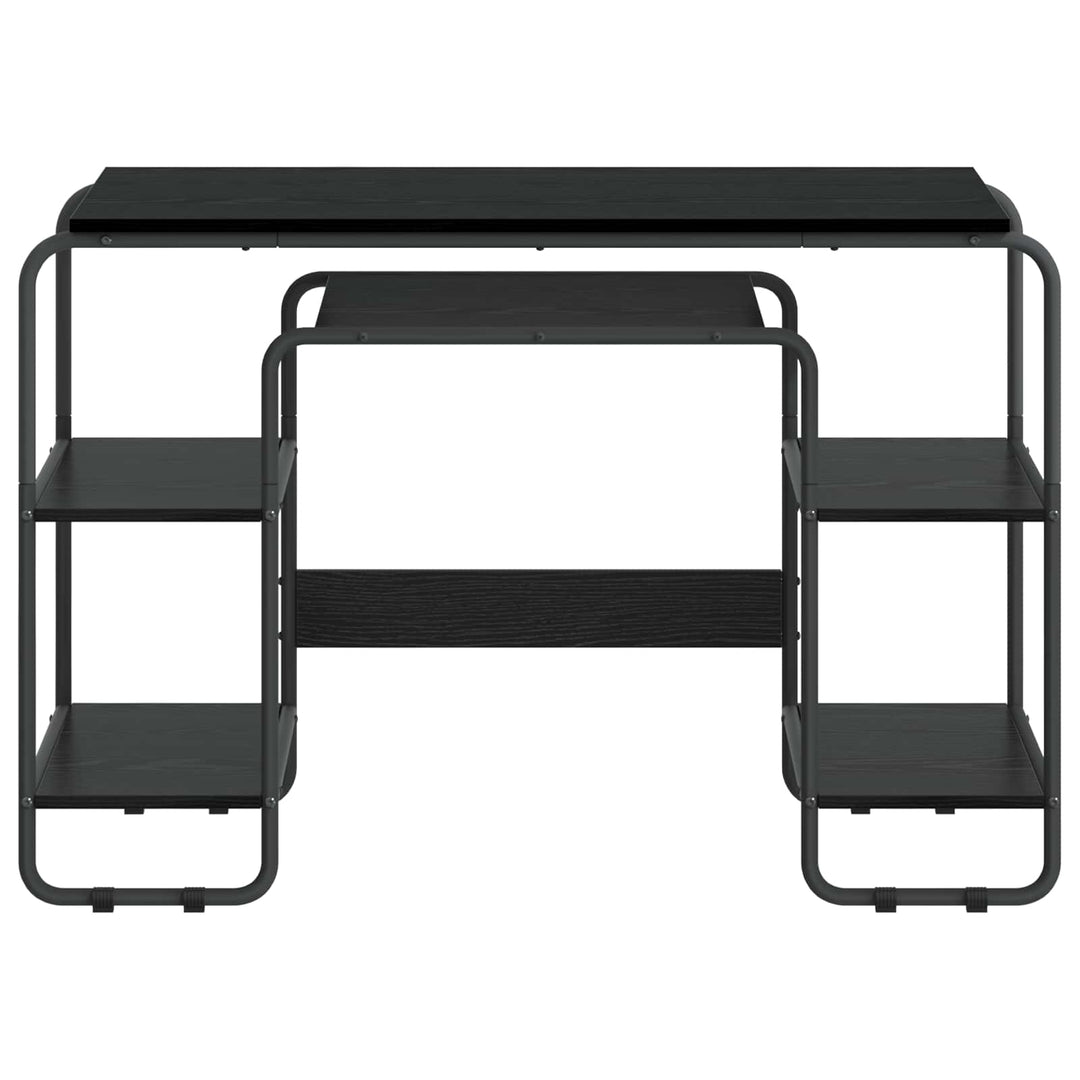 Skrivebord med opbevaring Sort eg 113,5 x 52 x 75,5 cm