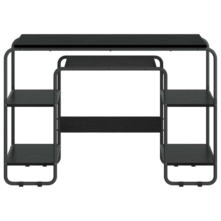Skrivebord med opbevaring Sort eg 113,5 x 52 x 75,5 cm