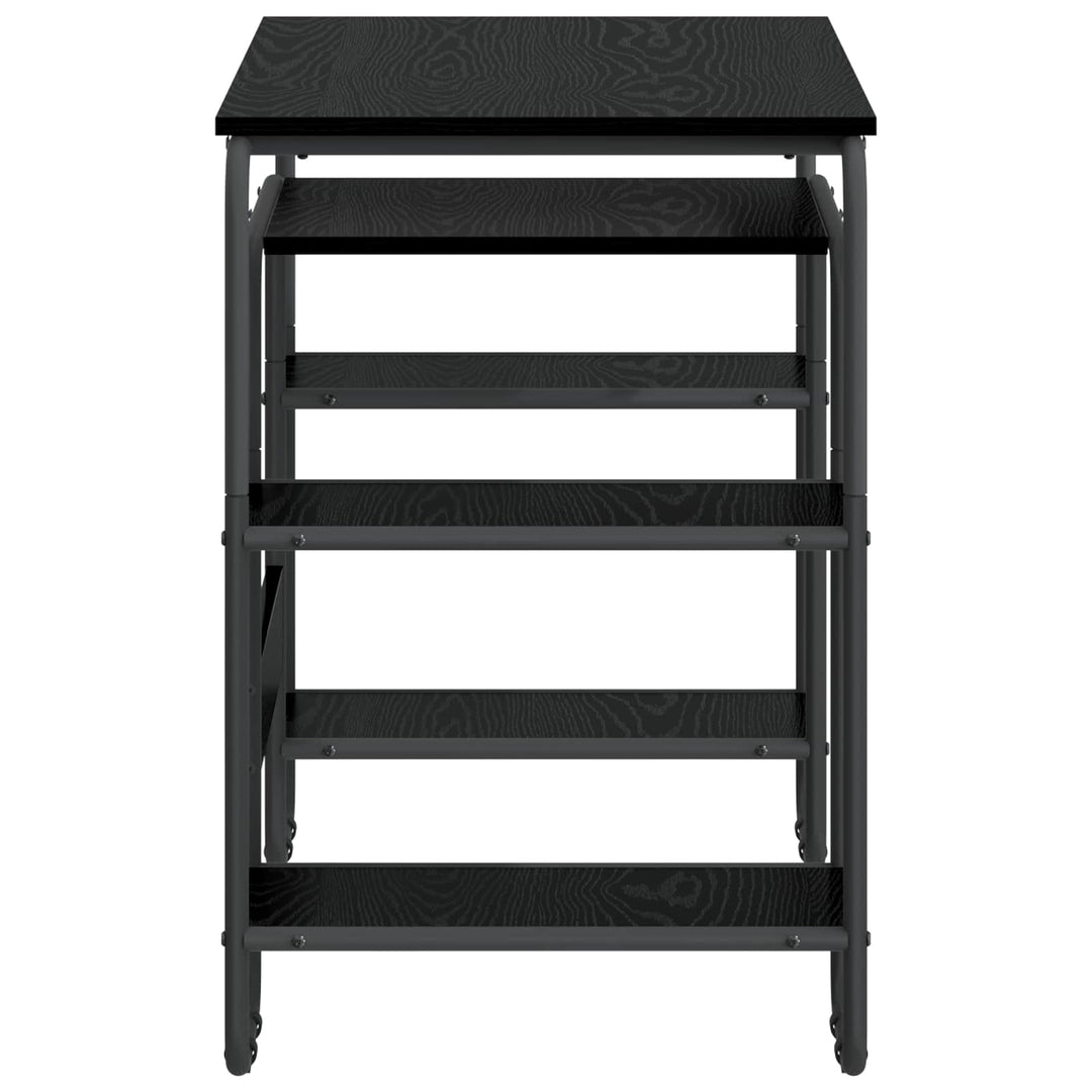 Skrivebord med opbevaring Sort eg 113,5 x 52 x 75,5 cm