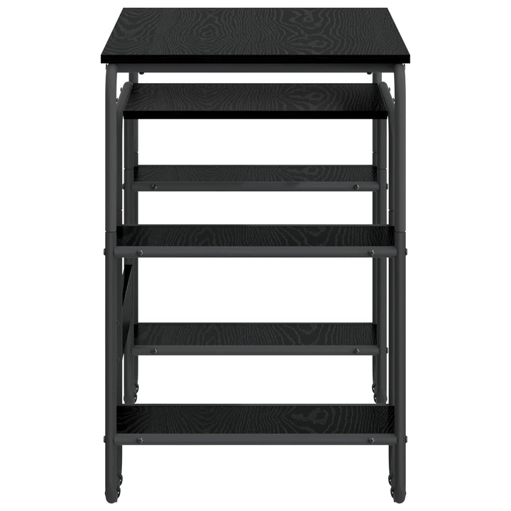 Skrivebord med opbevaring Sort eg 113,5 x 52 x 75,5 cm