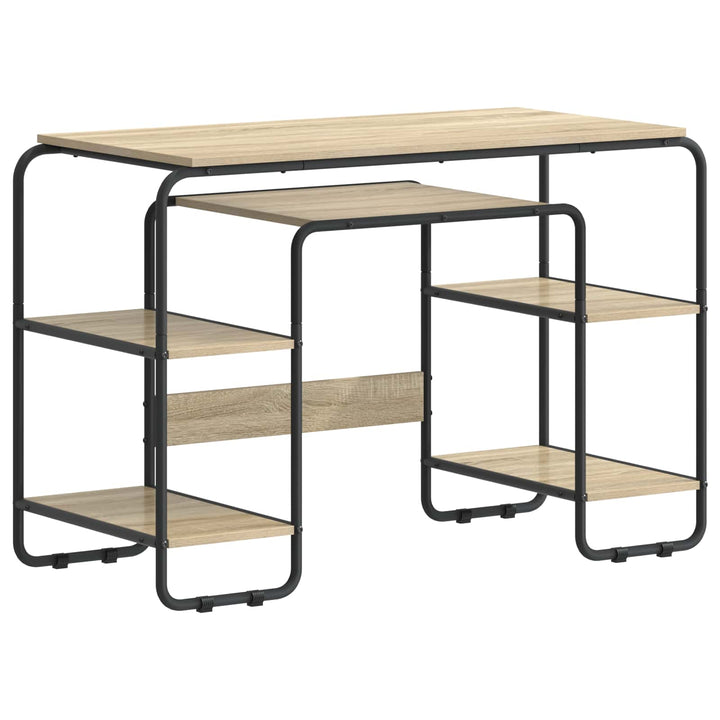 Skrivebord med opbevaring Sonoma-eg 113,5 x 52 x 75,5 cm