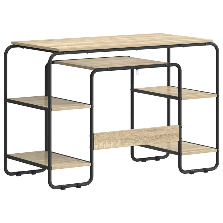 Skrivebord med opbevaring Sonoma-eg 113,5 x 52 x 75,5 cm