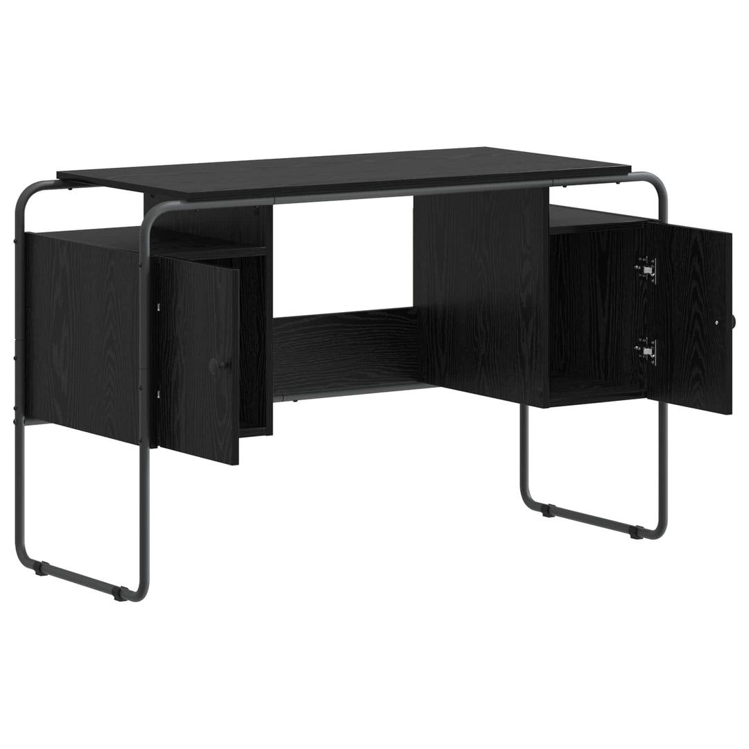 Skrivebord med opbevaring Sort eg 120 x 50,5 x 75,5 cm