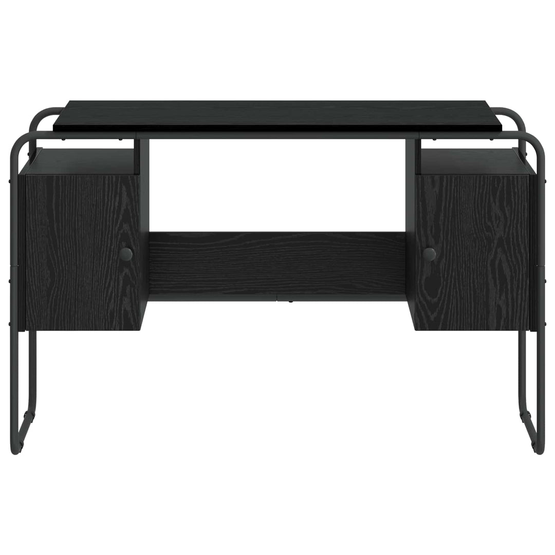 Skrivebord med opbevaring Sort eg 120 x 50,5 x 75,5 cm