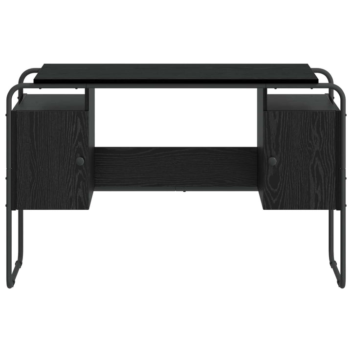 Skrivebord med opbevaring Sort eg 120 x 50,5 x 75,5 cm