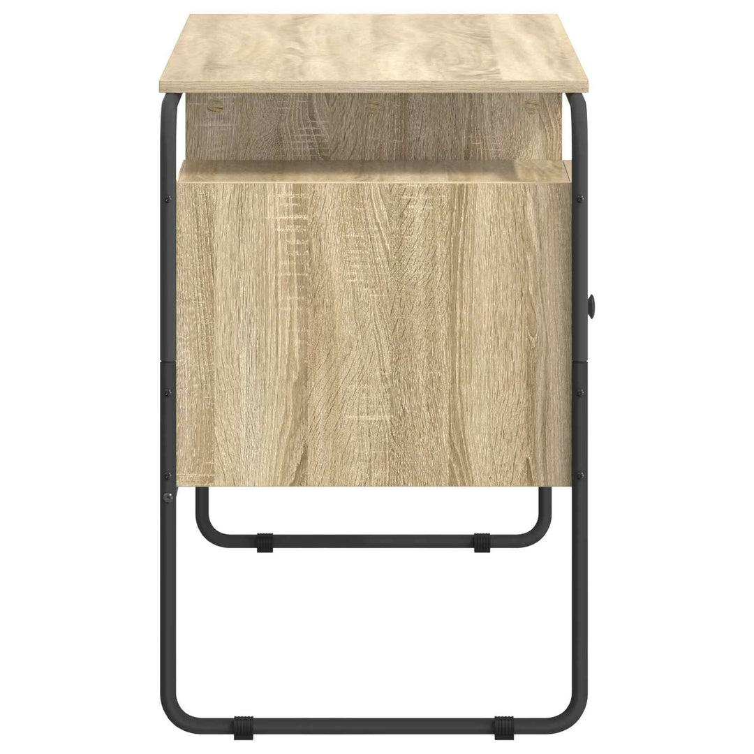Skrivebord med opbevaring Sonoma-eg 120 x 50,5 x 75,5 cm