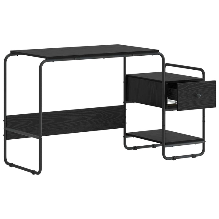 Skrivebord med opbevaring Sort eg 131,5 x 50 x 75,5 cm