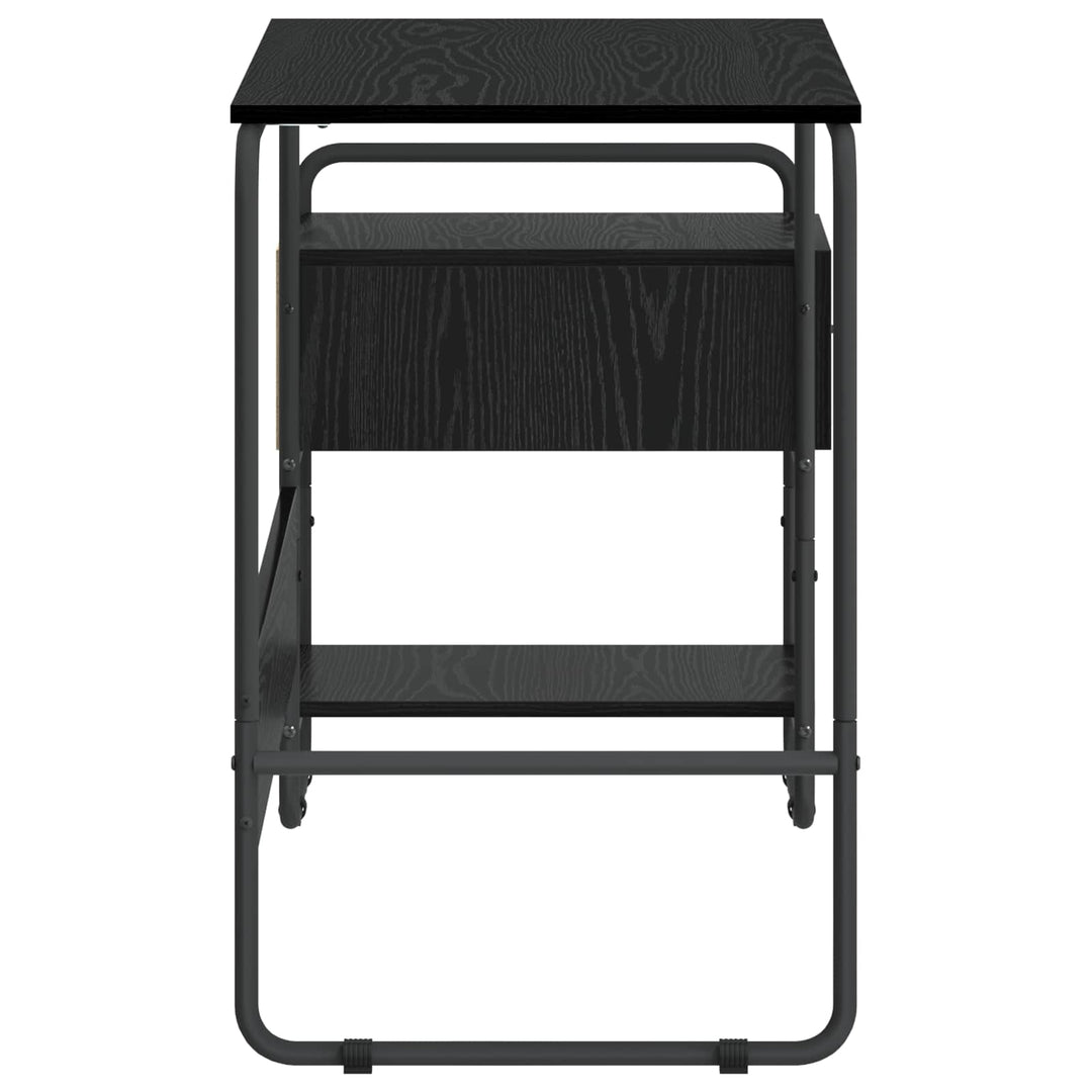 Skrivebord med opbevaring Sort eg 131,5 x 50 x 75,5 cm