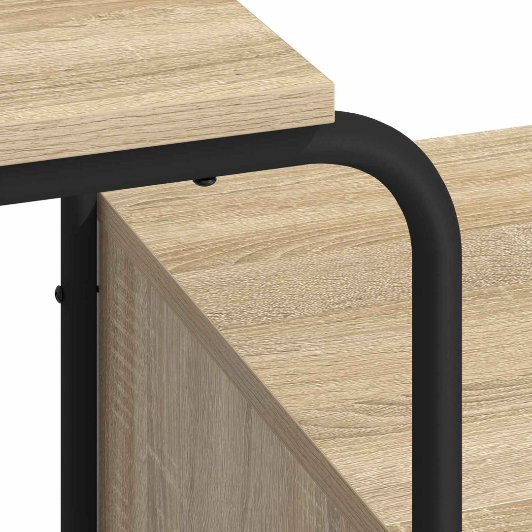 Skrivebord med opbevaring Sonoma-eg 131,5 x 50 x 75,5 cm
