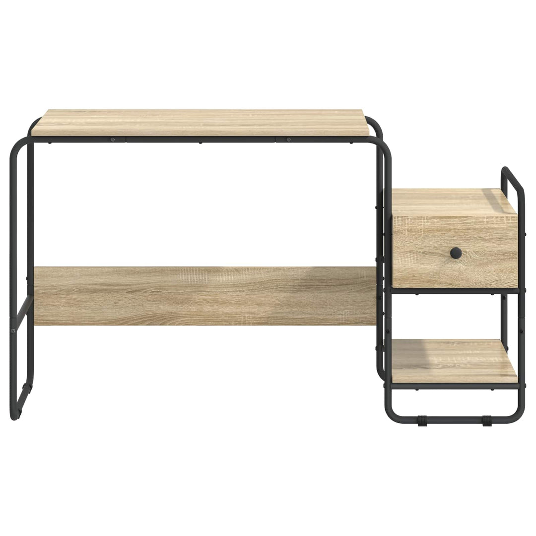 Skrivebord med opbevaring Sonoma-eg 131,5 x 50 x 75,5 cm