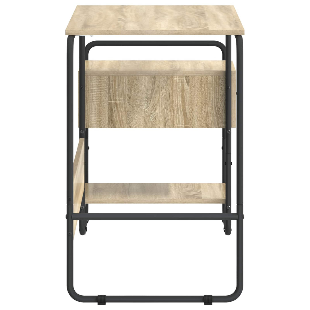 Skrivebord med opbevaring Sonoma-eg 131,5 x 50 x 75,5 cm
