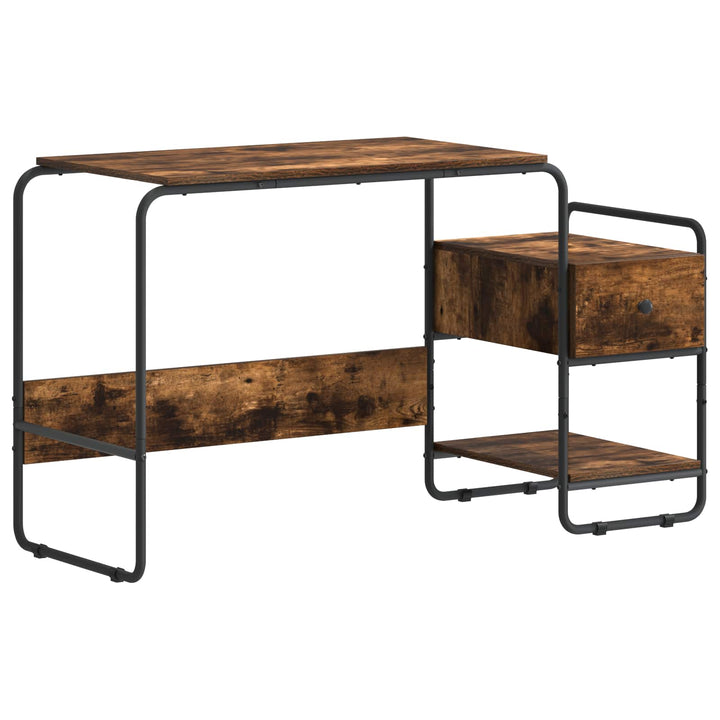 Skrivebord med opbevaring Røget eg 131,5 x 50 x 75,5 cm