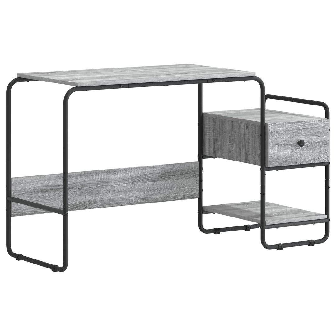 Skrivebord med opbevaring Grå Sonoma 131,5 x 50 x 75,5 cm