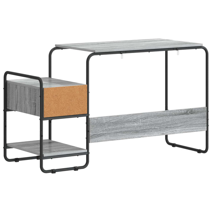 Skrivebord med opbevaring Grå Sonoma 131,5 x 50 x 75,5 cm