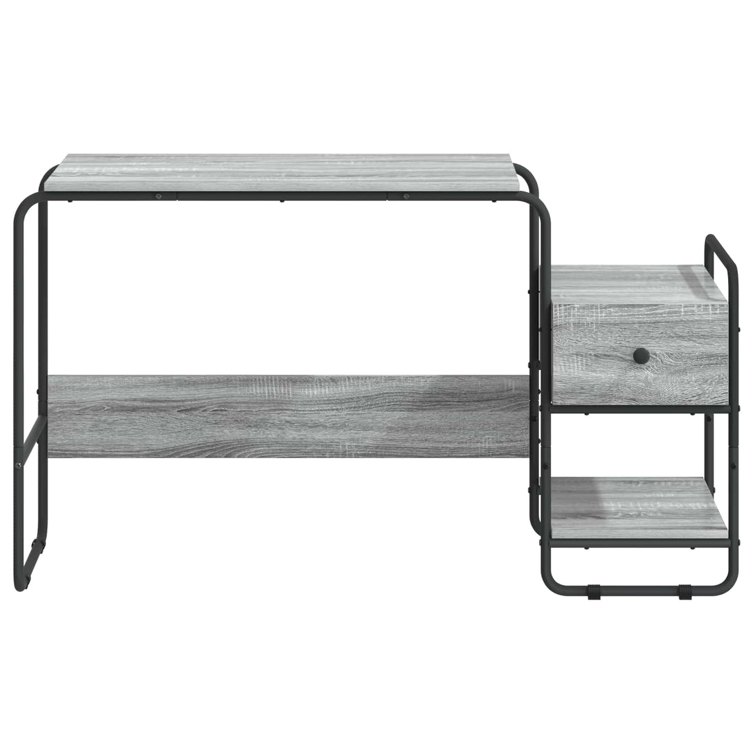 Skrivebord med opbevaring Grå Sonoma 131,5 x 50 x 75,5 cm