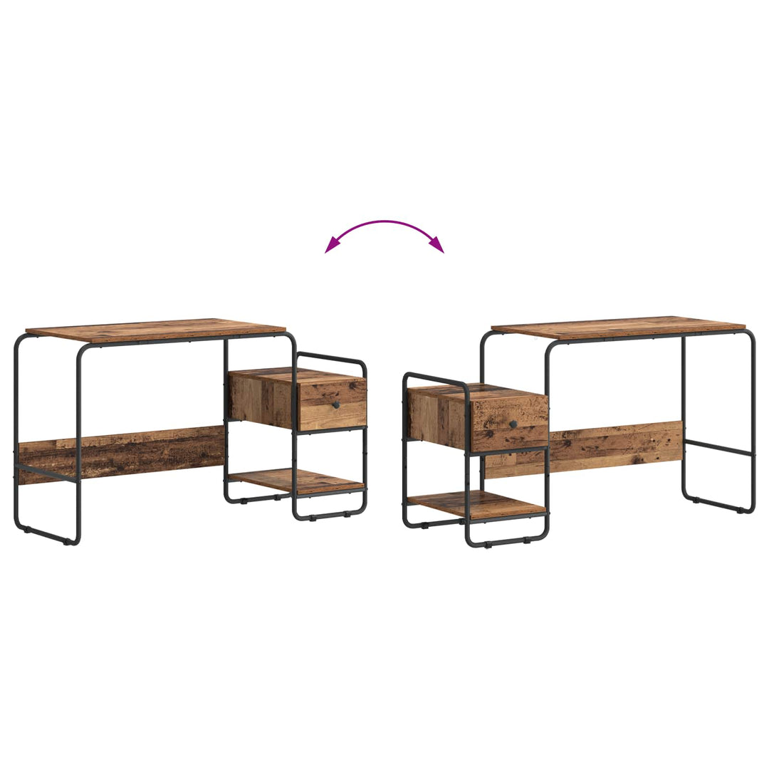 Skrivebord med opbevaring Egetræ 131,5 x 50 x 75,5 cm
