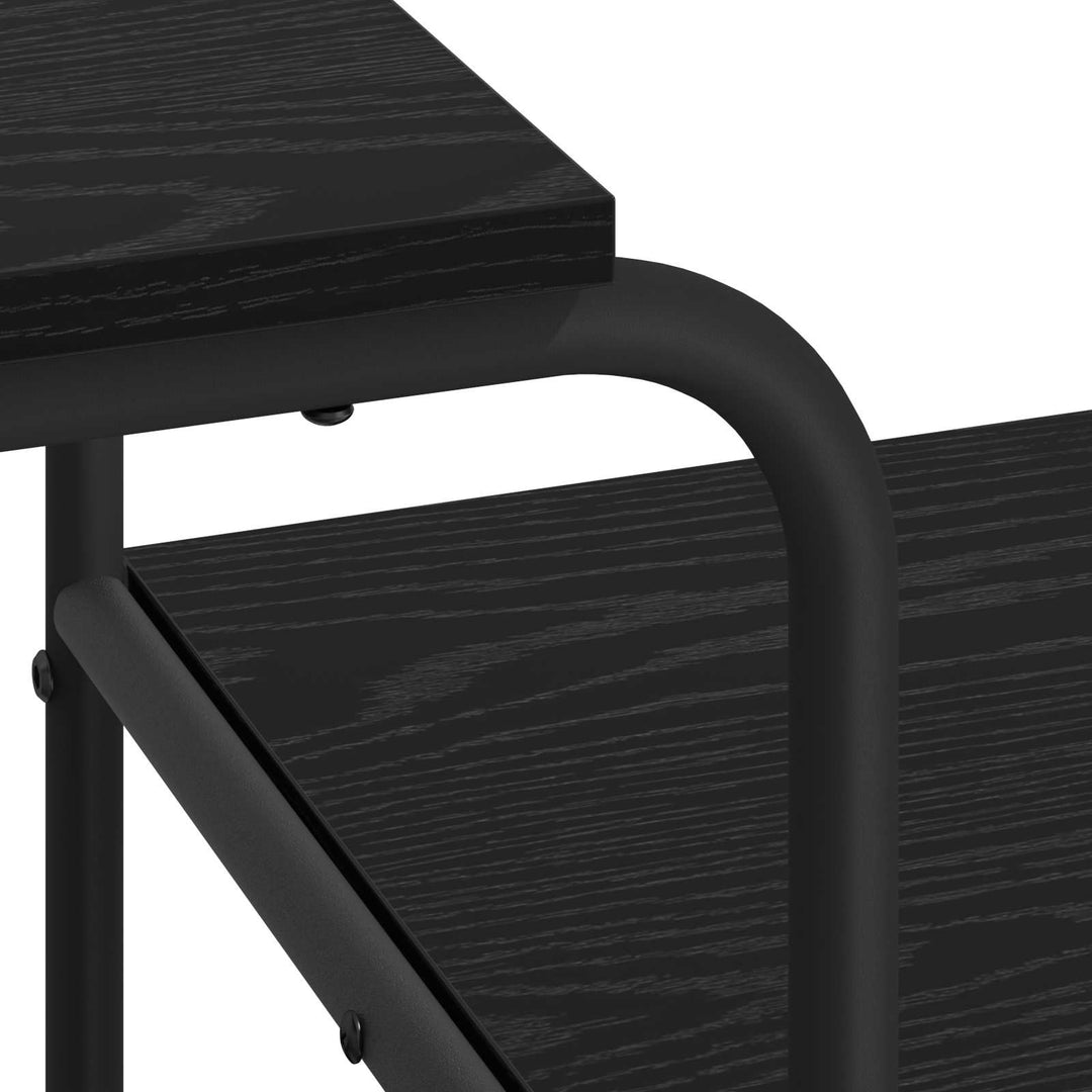 Skrivebord med opbevaring Sort eg 131,5 x 50 x 75,5 cm