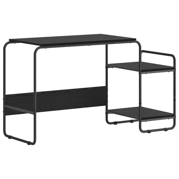 Skrivebord med opbevaring Sort eg 131,5 x 50 x 75,5 cm