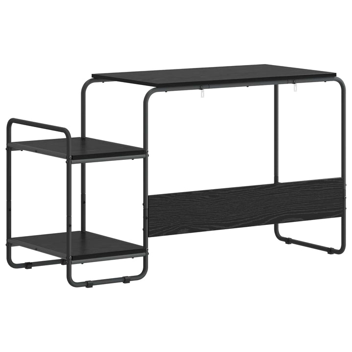 Skrivebord med opbevaring Sort eg 131,5 x 50 x 75,5 cm