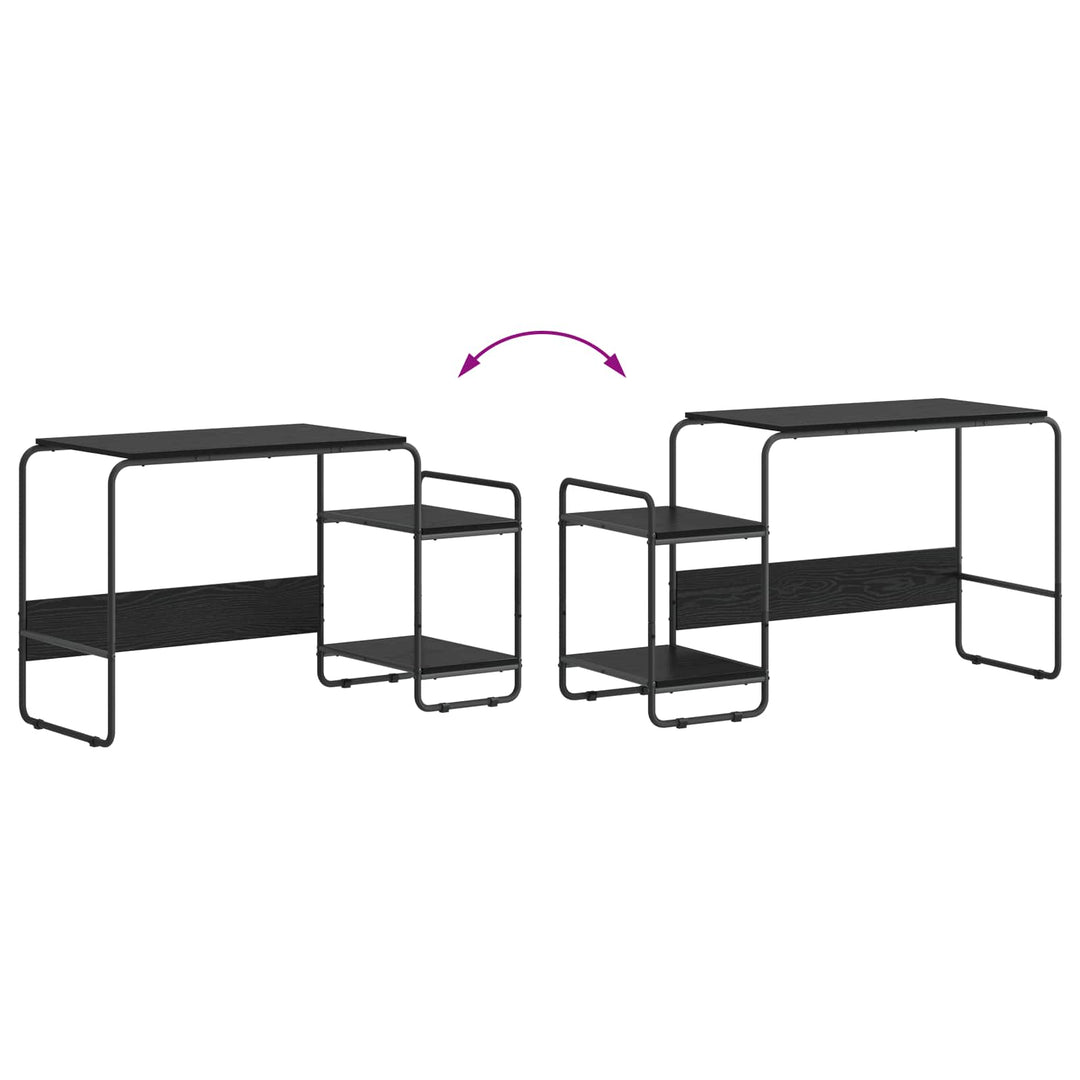 Skrivebord med opbevaring Sort eg 131,5 x 50 x 75,5 cm