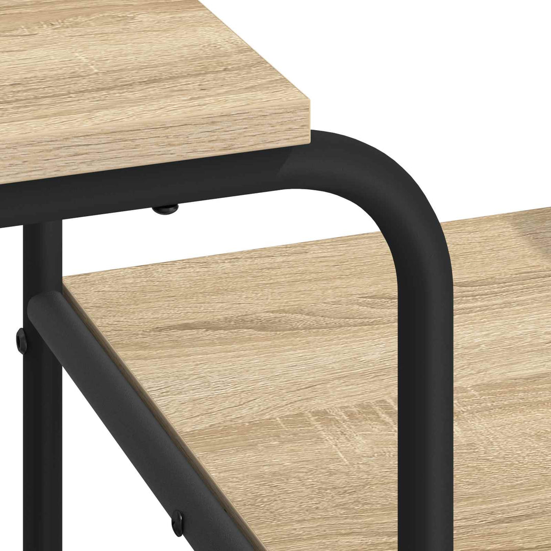 Skrivebord med opbevaring Sonoma-eg 131,5 x 50 x 75,5 cm