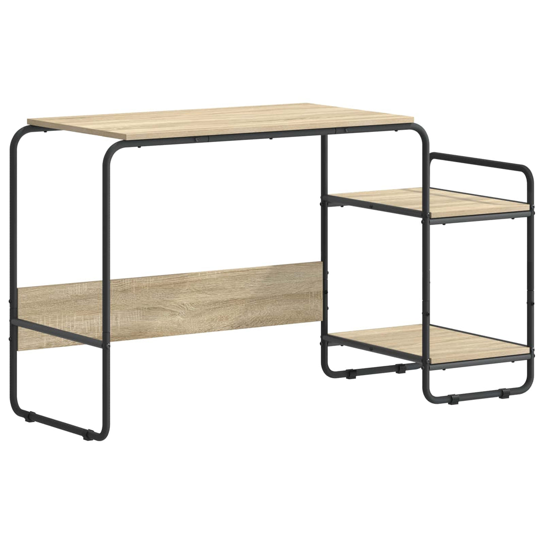 Skrivebord med opbevaring Sonoma-eg 131,5 x 50 x 75,5 cm