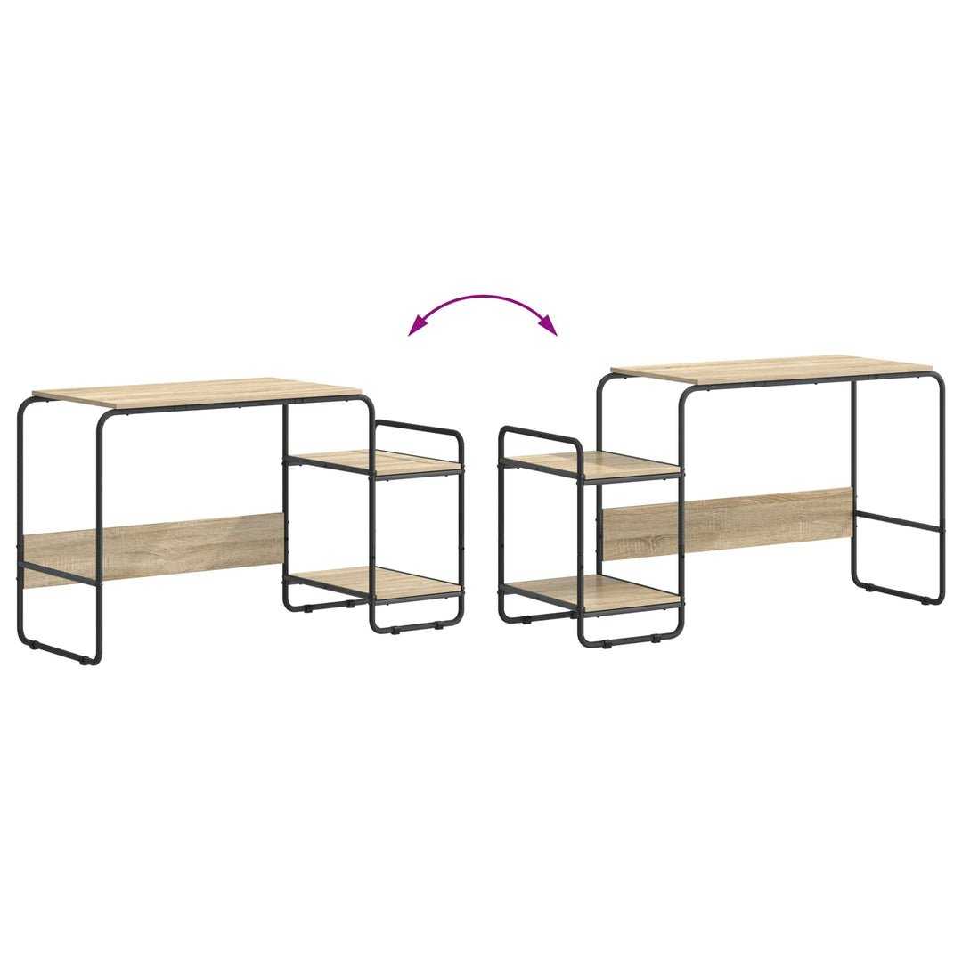 Skrivebord med opbevaring Sonoma-eg 131,5 x 50 x 75,5 cm