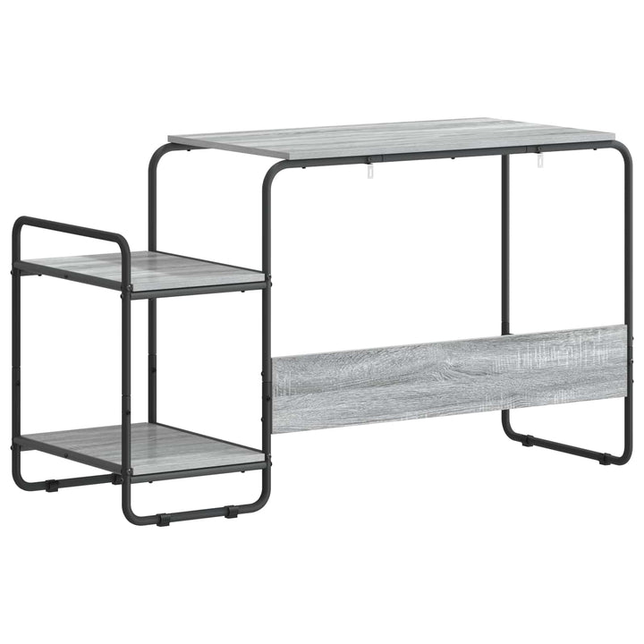 Skrivebord med opbevaring Grå Sonoma 131,5 x 50 x 75,5 cm