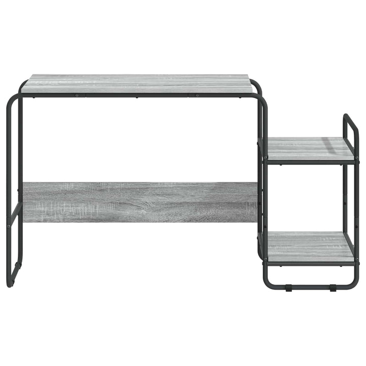Skrivebord med opbevaring Grå Sonoma 131,5 x 50 x 75,5 cm