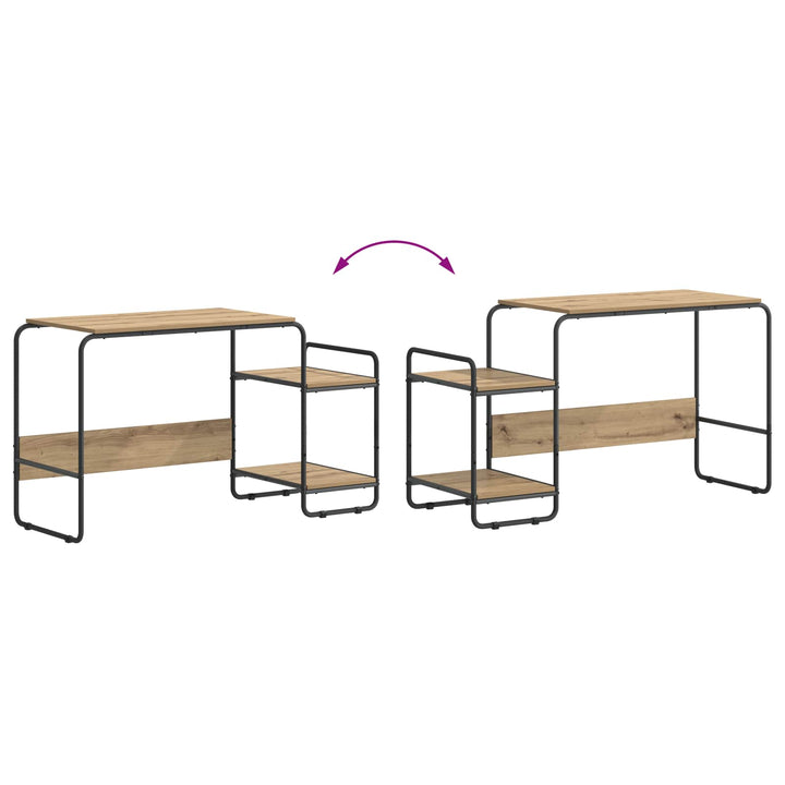 Skrivebord med opbevaring Artisan-eg 131,5 x 50 x 75,5 cm