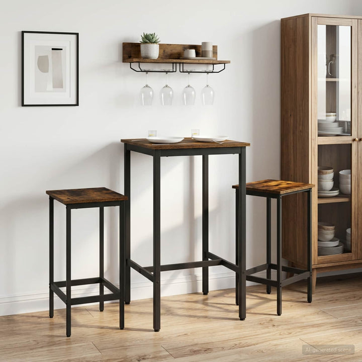 Barbænk 2 stk. Røget eg 40 x 32 x 64 cm Konstrueret træ
