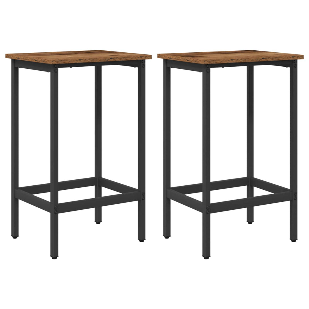 Barbænk 2 stk. Gammelt træ 40 x 32 x 64 cm Konstrueret træ