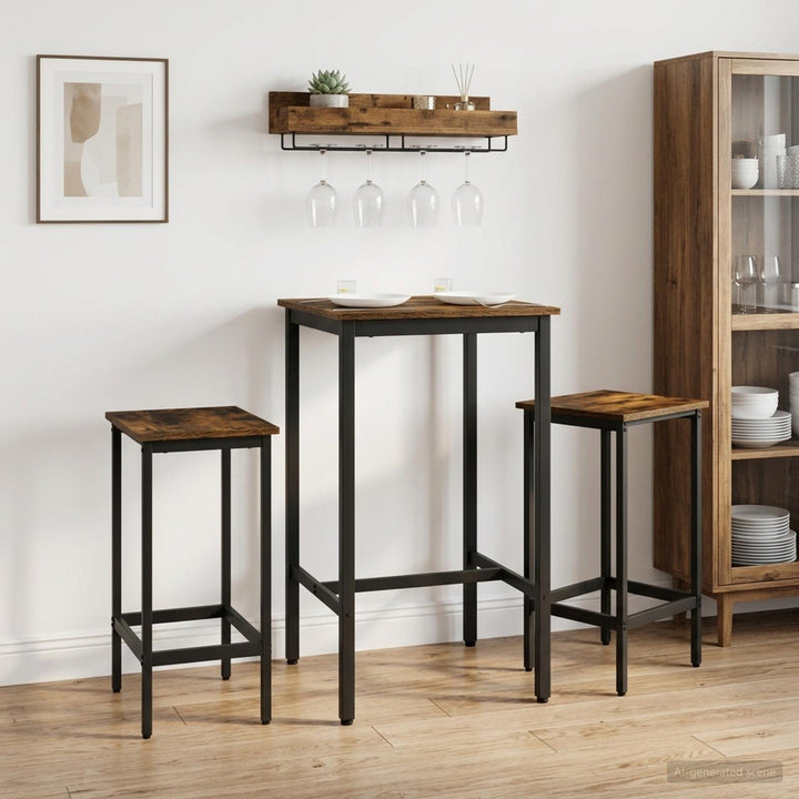 Barbænk 2 stk. Røget eg 40 x 32 x 74 cm Konstrueret træ