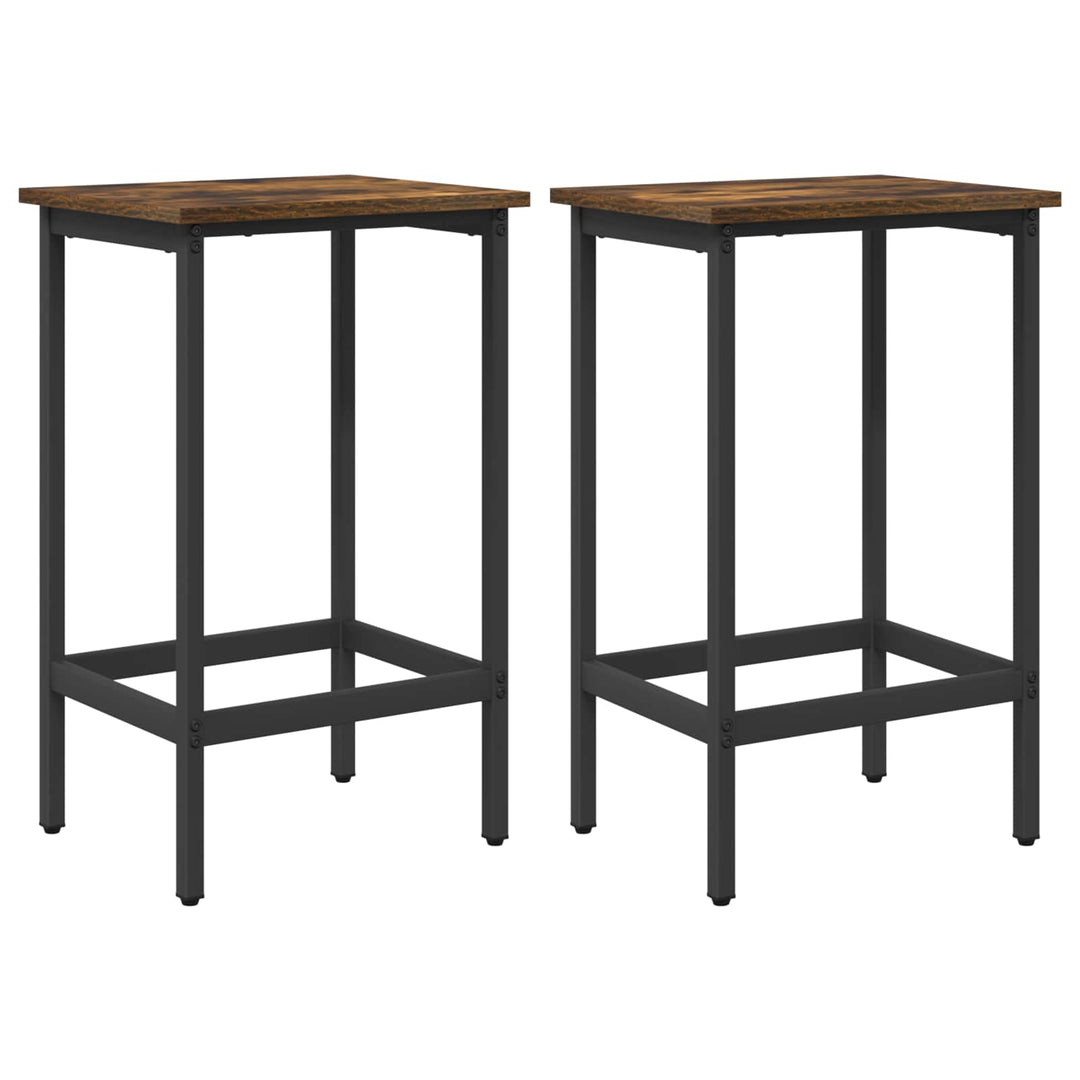 Barbænk 2 stk. Røget eg 40 x 32 x 74 cm Konstrueret træ