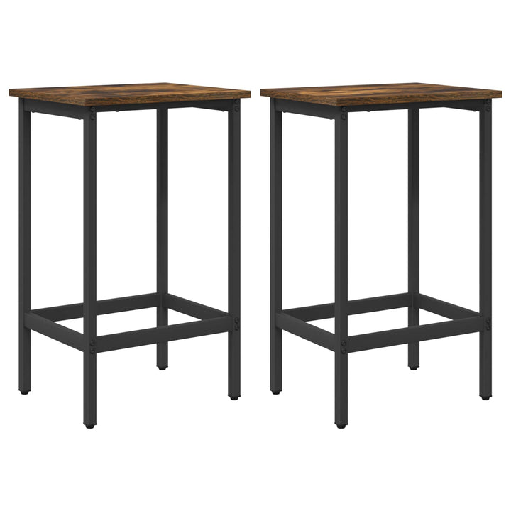 Barbænk 2 stk. Røget eg 40 x 32 x 74 cm Konstrueret træ