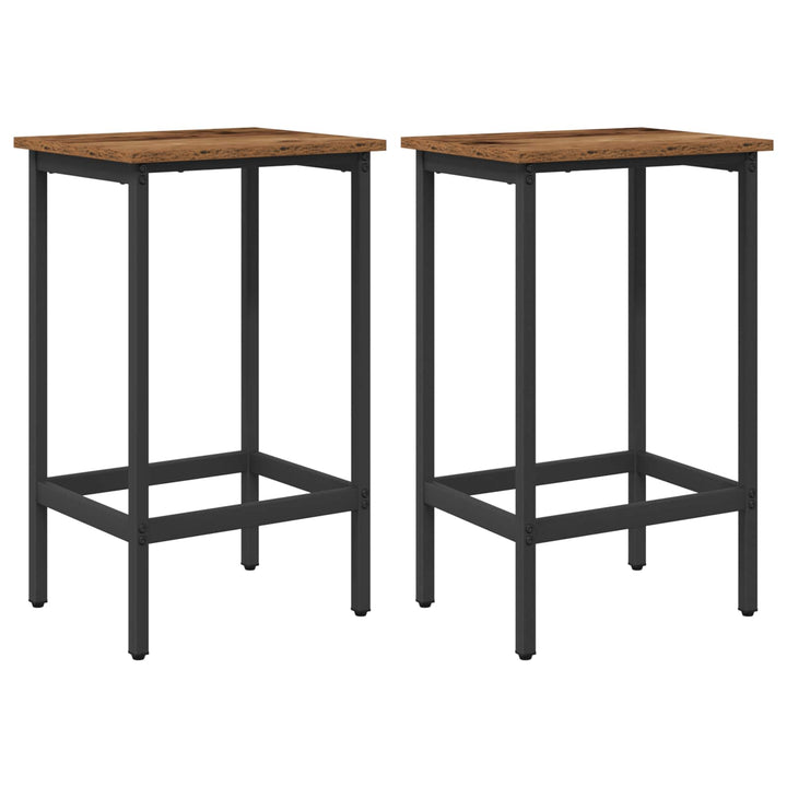 Barbænk 2 stk. Gammelt træ 40 x 32 x 74 cm Konstrueret træ