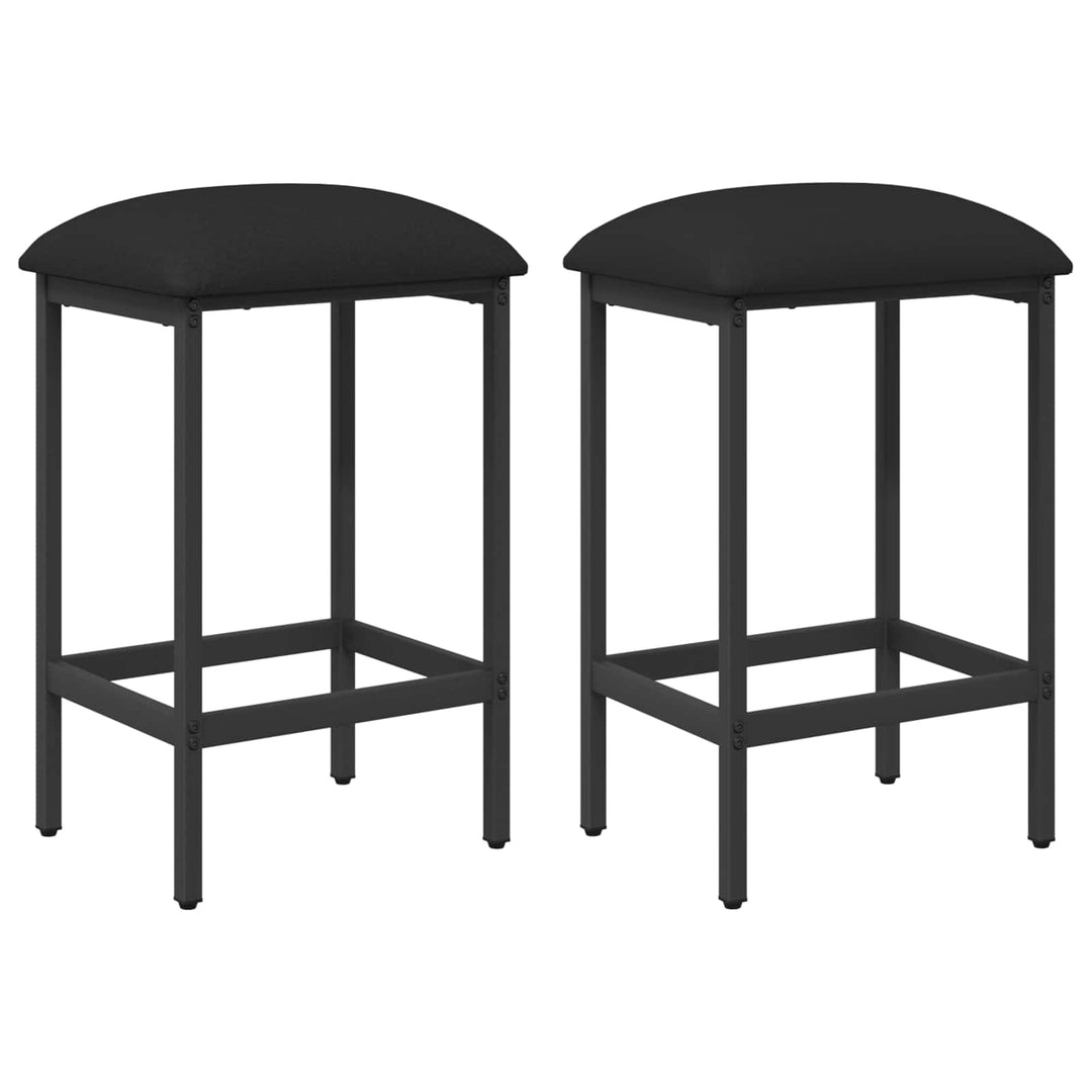 Barbænk 2 stk. Sort 40 x 32 x 64 cm Konstrueret træ