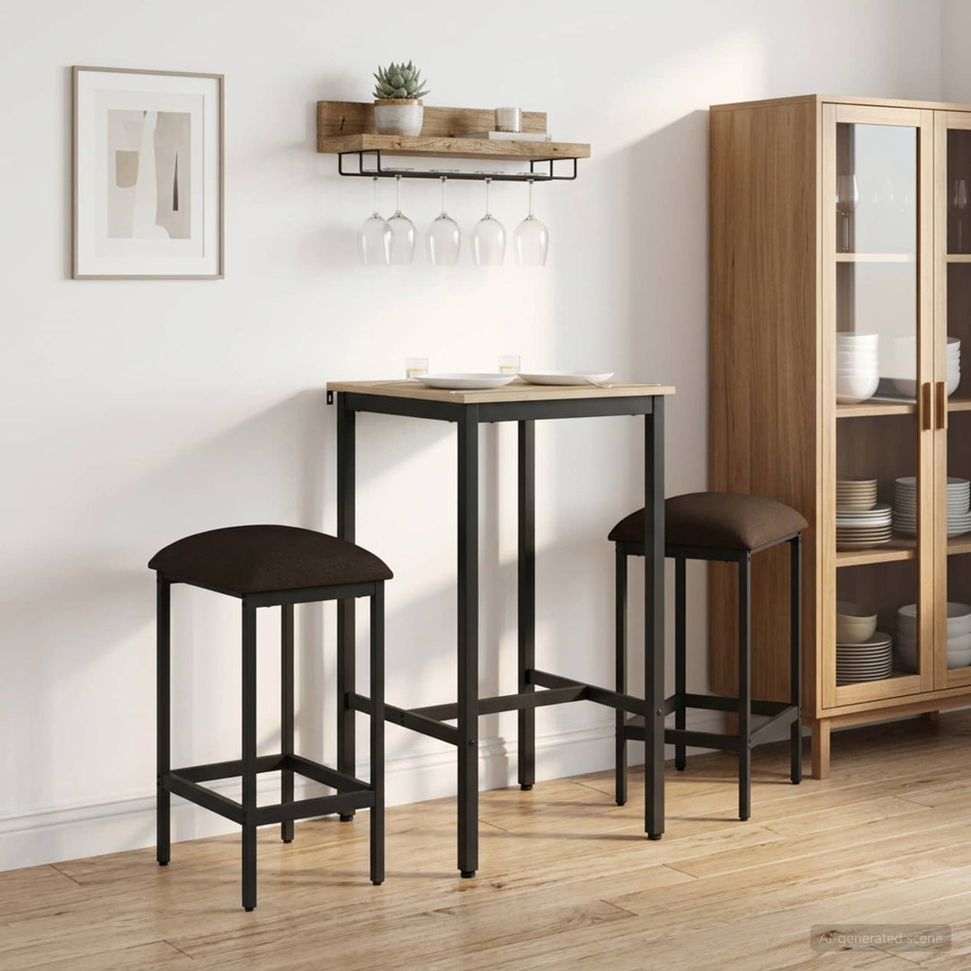 Barbænk 2 stk. Gråbrun 40 x 32 x 74 cm Konstrueret træ
