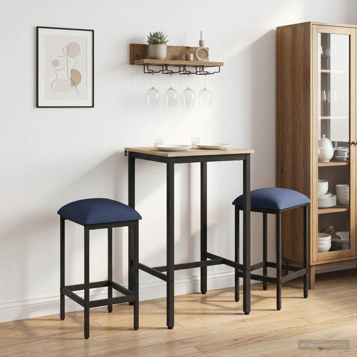 Barbænk 2 stk. Blå 40 x 32 x 74 cm Konstrueret træ