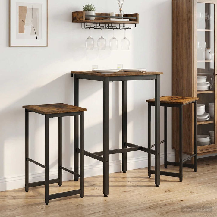 Barbænk 2 stk. Røget eg 40 x 32 x 64 cm Konstrueret træ