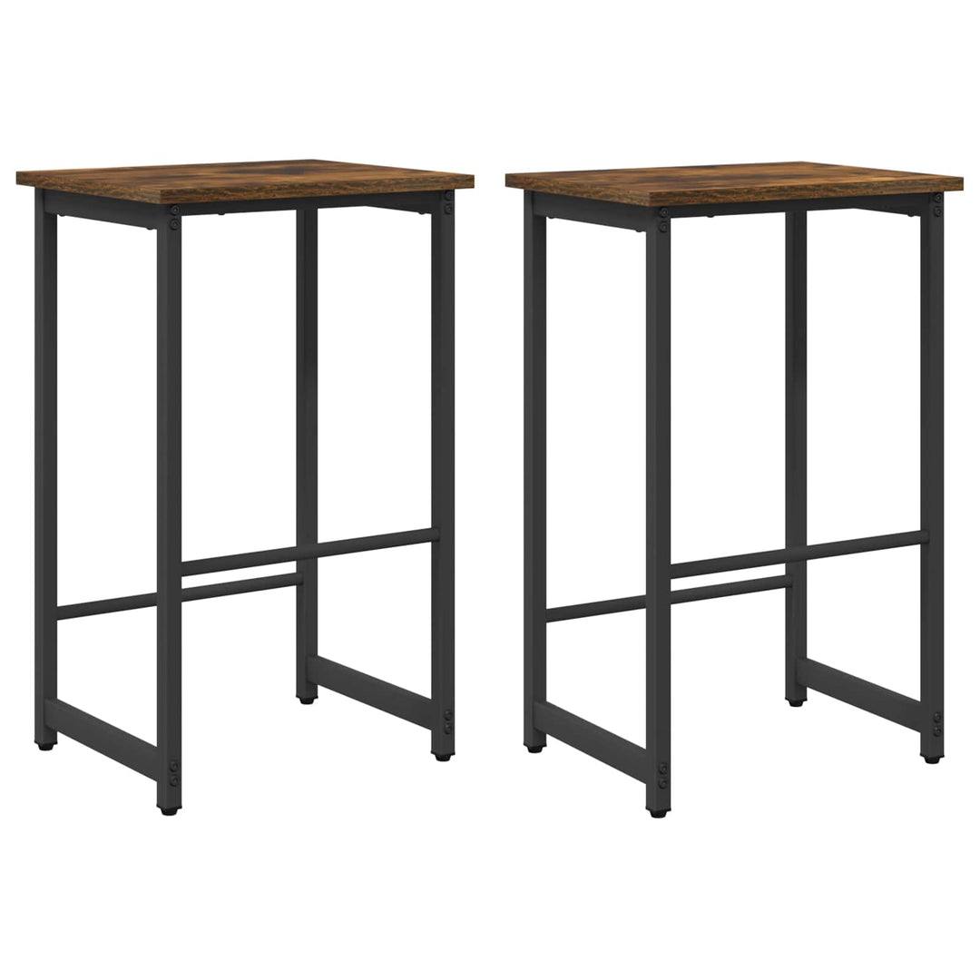Barbænk 2 stk. Røget eg 40 x 32 x 64 cm Konstrueret træ